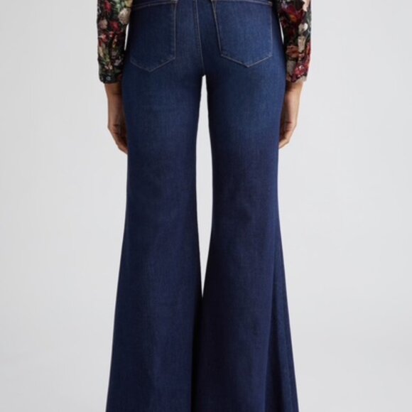 Alice & Olivia High Waist Ruffle Flare Leg Jeans - Picture 3 of 5